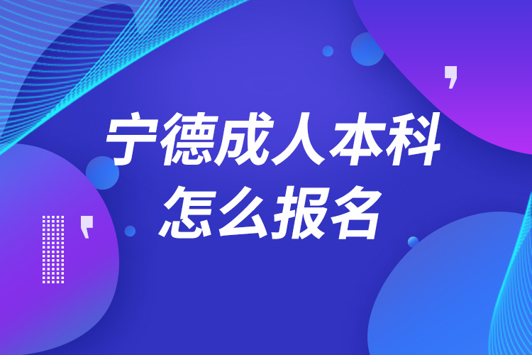 宁德成人本科怎么报名