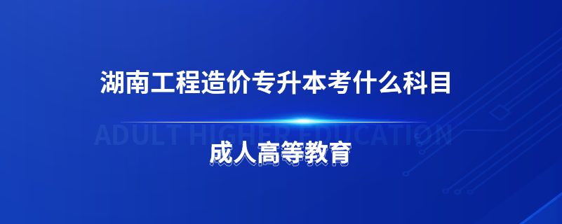 湖南工程造价专升本考什么科目