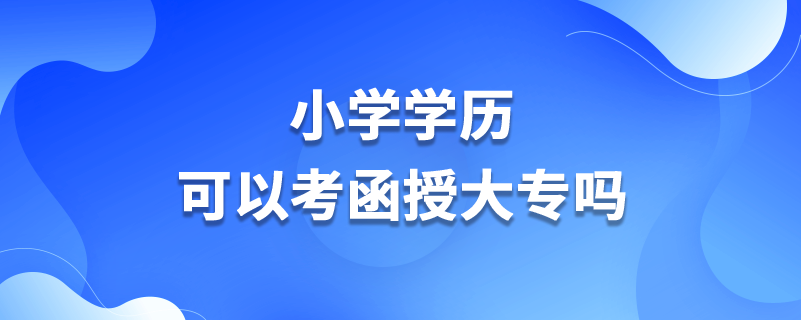 小学学历可以考函授大专吗