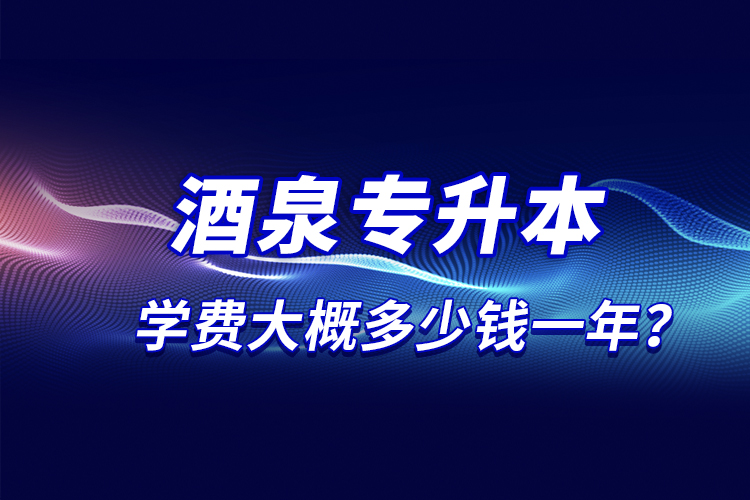 酒泉专升本学费大概多少钱一年？