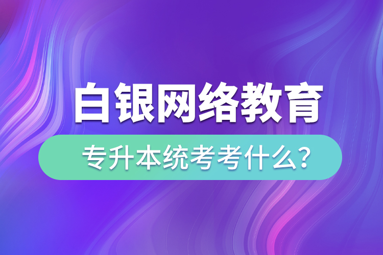 白银网络教育专升本统考考什么？