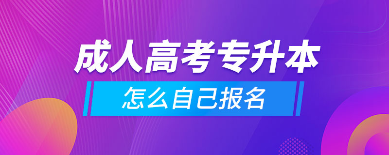 成人高考专升本怎么自己报名