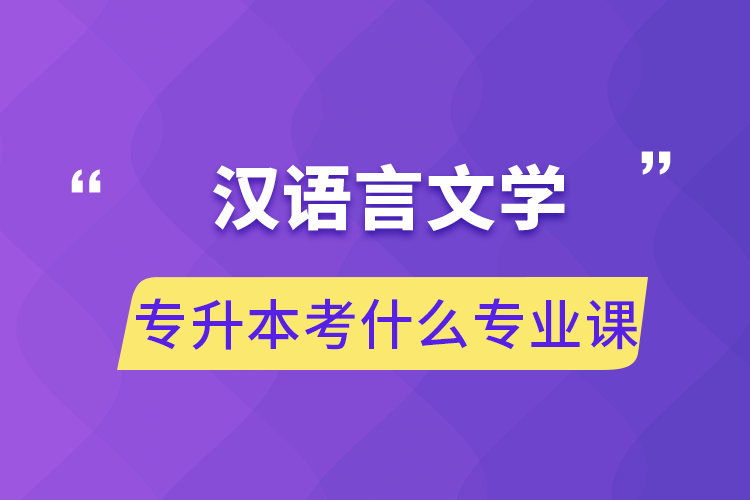 汉语言文学专升本考什么专业课