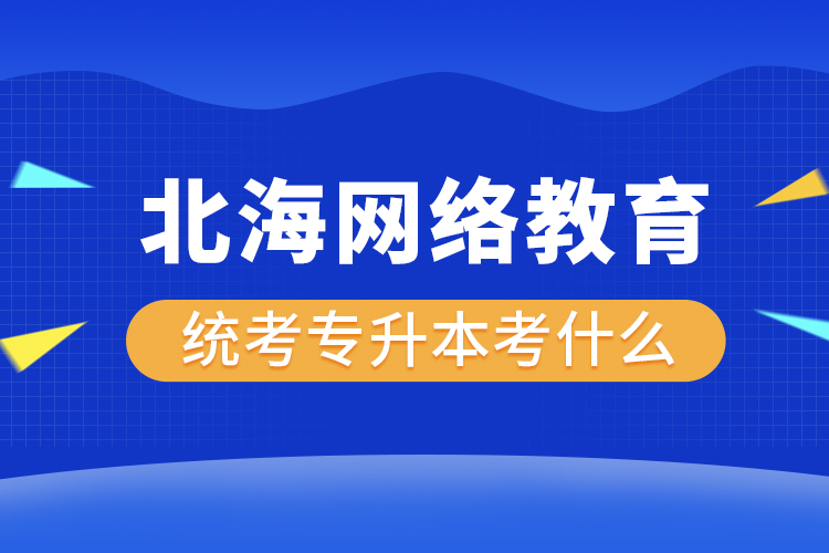 北海网络教育统考专升本考什么