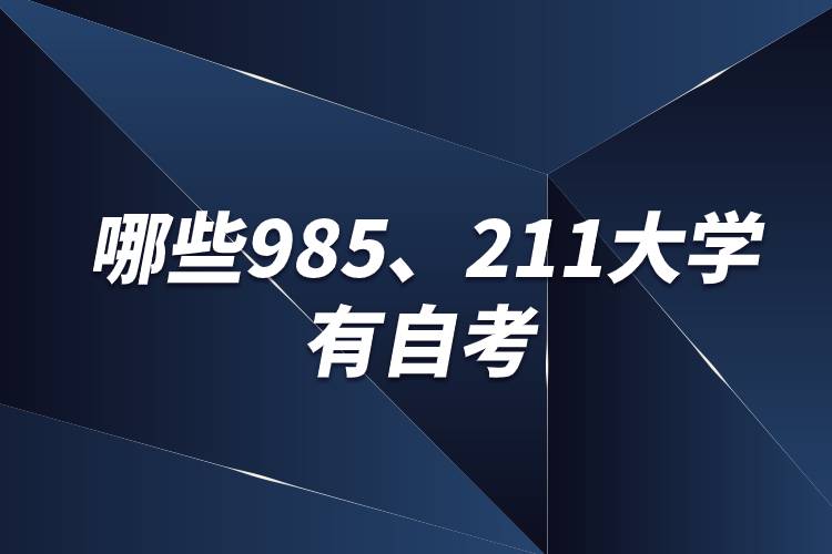 哪些985211大学有自考