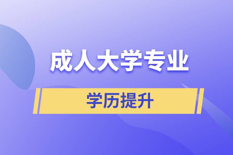 成人大学哪个专业含金量高