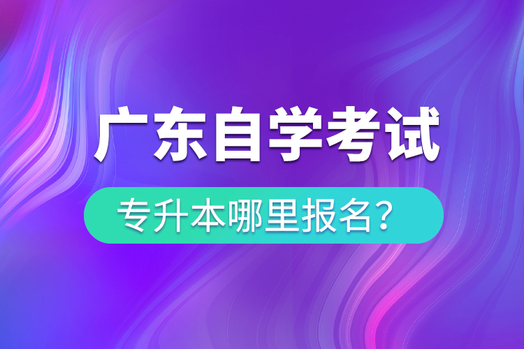 广东自学考试专升本哪里报名