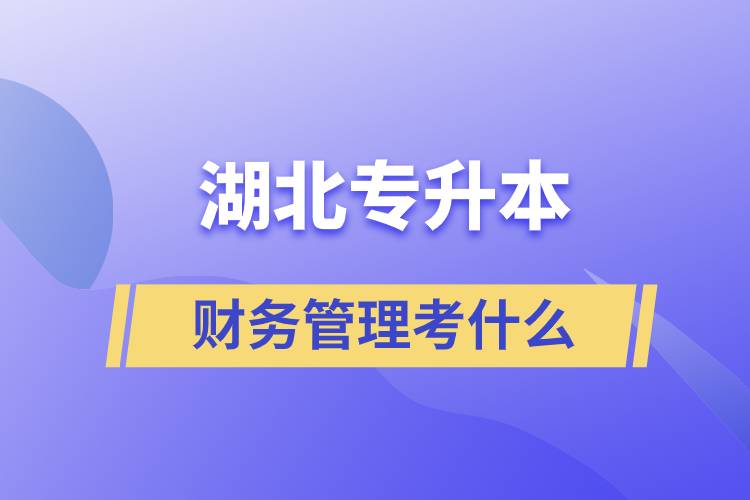 湖北专升本财务管理考什么