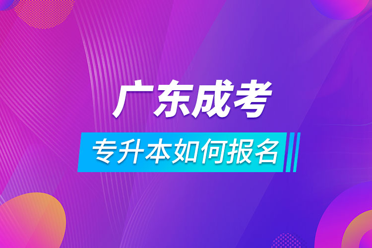 广东成考专升本如何报名