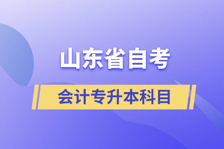 山东省自考会计专升本学什么科目