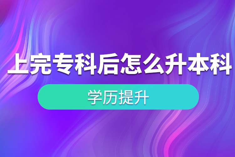 上完专科后怎么升本科？