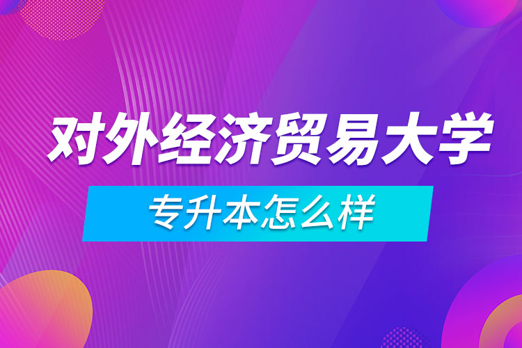 对外经济贸易大学专升本怎么样