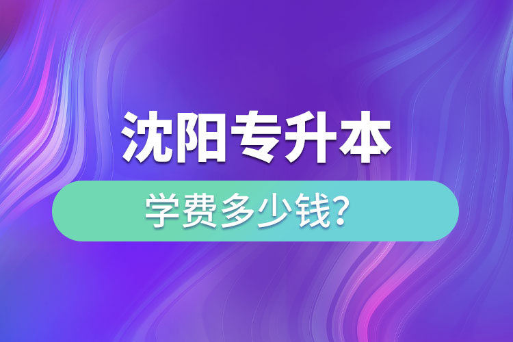 沈阳专升本学费大概多少钱一年？