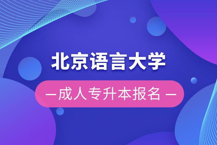 北京语言大学成人专升本报名