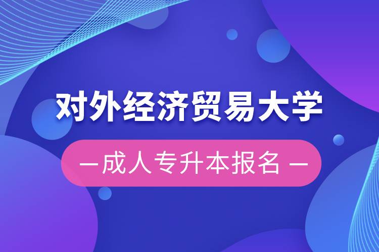 对外经济贸易大学成人专升本报名