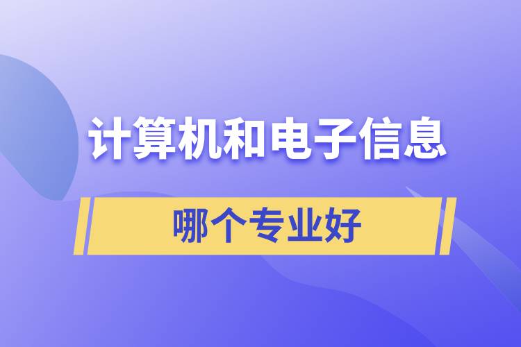 计算机和电子信息哪个专业好