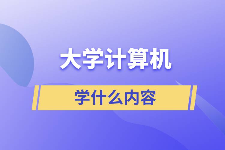 大学计算机学什么内容