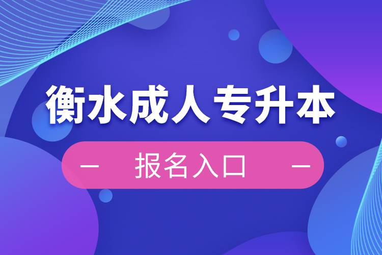 衡水成人专升本报名入口