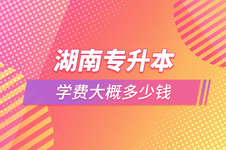 湖南专升本学费大概多少钱一年？