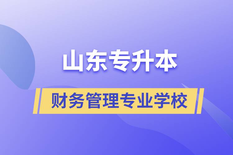 山东专升本财务管理专业学校