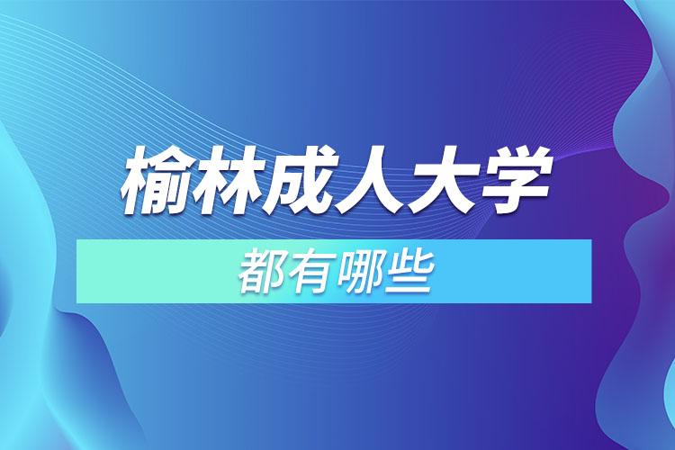 榆林成人大学都有哪些？