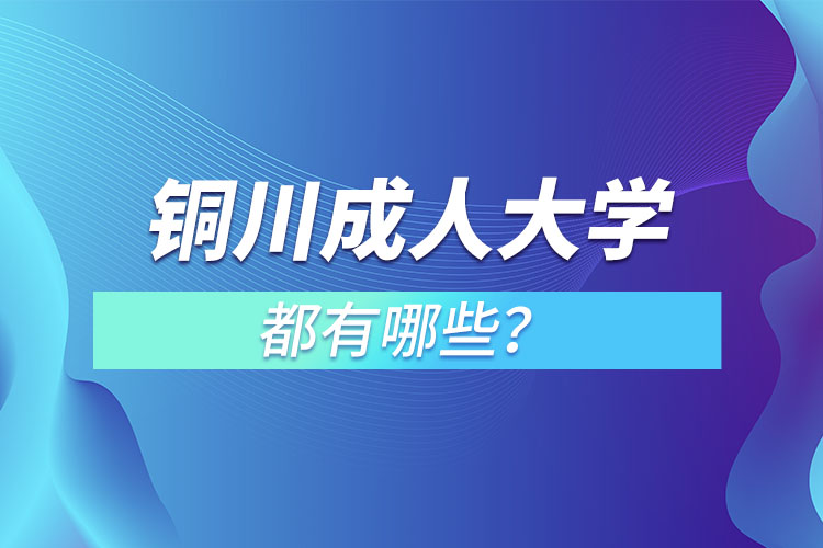 铜川成人大学都有哪些？