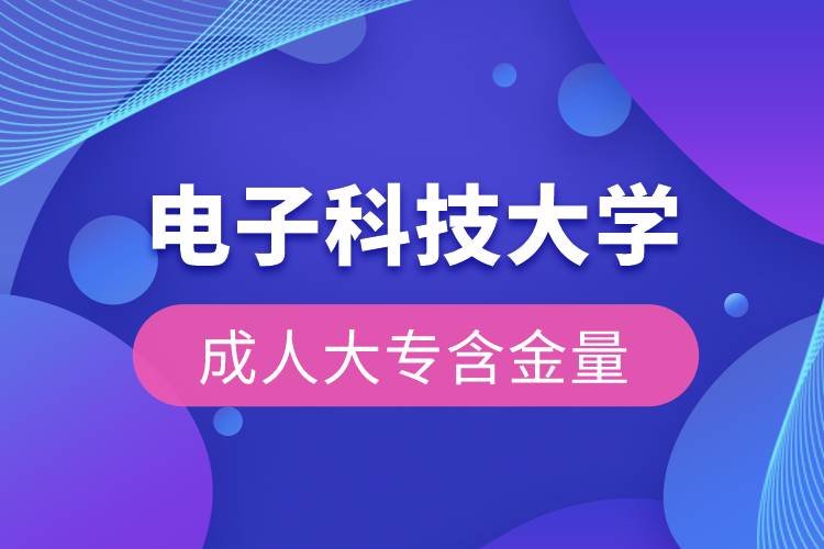 电子科技大学成人大专含金量