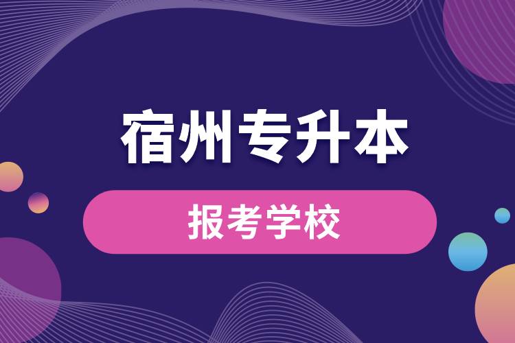 宿州专升本网站报考学校名单