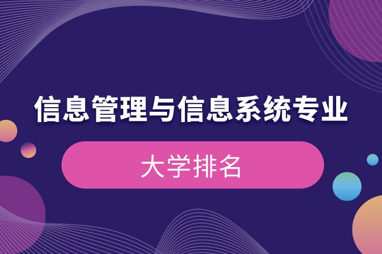 信息管理与信息系统专业的大学排名