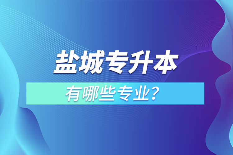 盐城专升本有哪些专业可以选择？