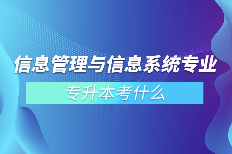 信息管理与信息系统专业专升本考什么