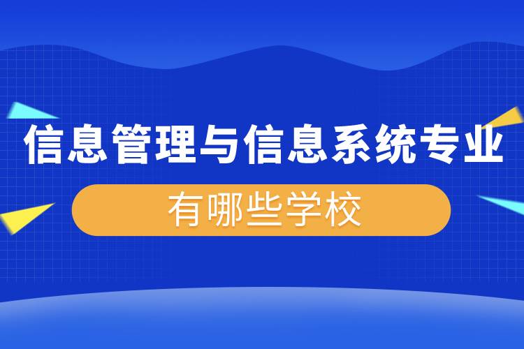 信息管理与信息系统专业有哪些学校