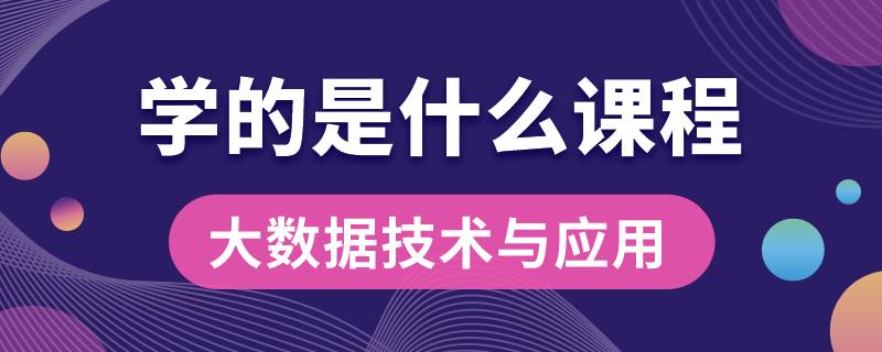 大数据技术与应用学的是什么课程