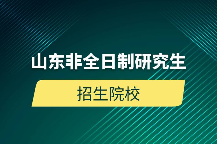 山东非全日制研究生招生院校