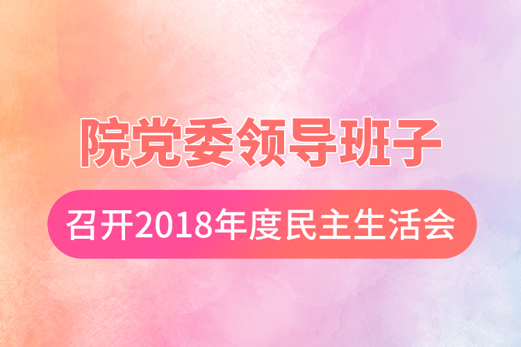 院党委领导班子召开2018年度民主生活会