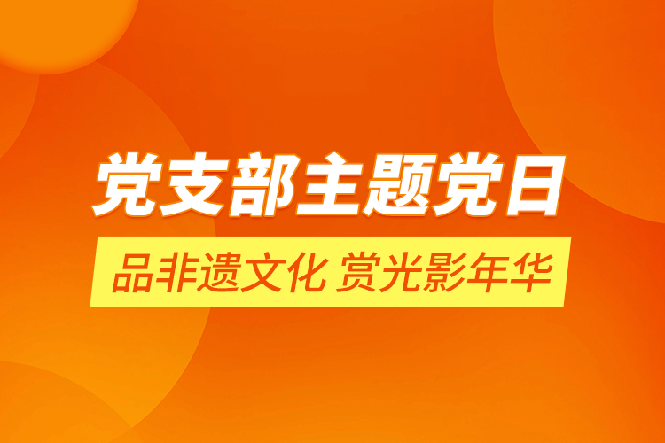 【党支部主题党日】品非遗文化 赏光影年华