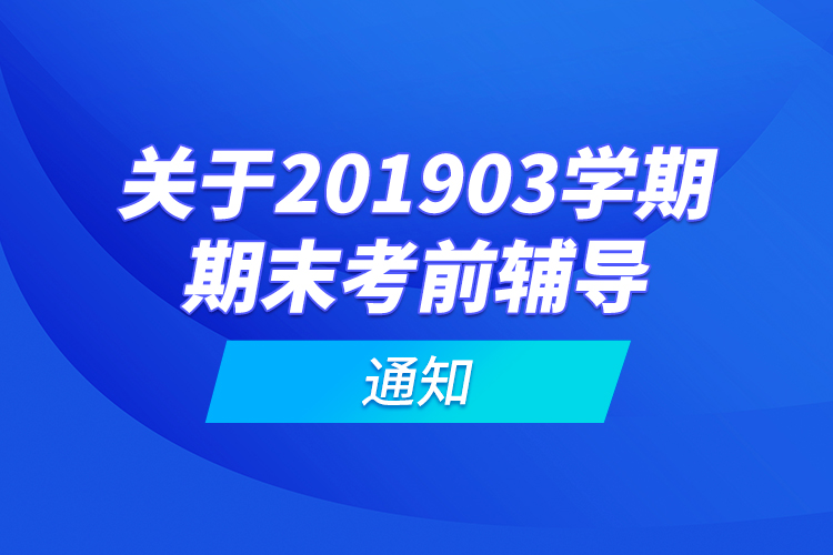 关于201903学期期末考前辅导的通知