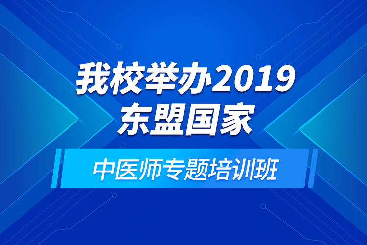 我校举办2019东盟国家中医师专题培训班