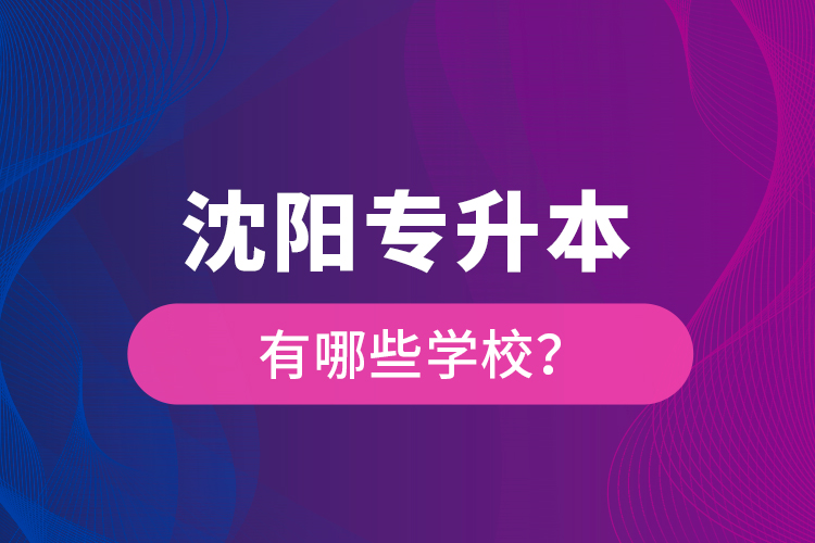 沈阳专升本有哪些学校？