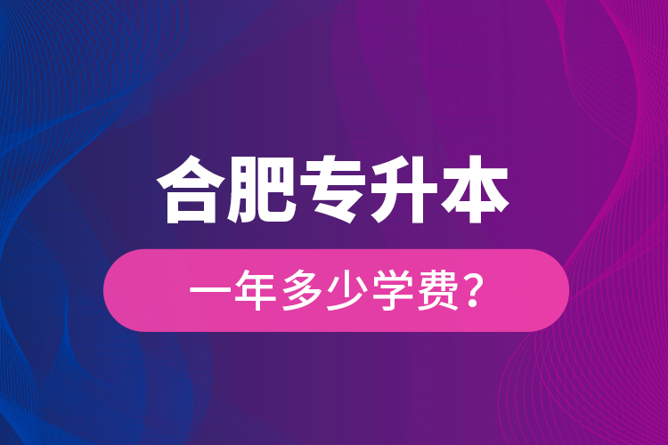 合肥专升本一年多少学费？