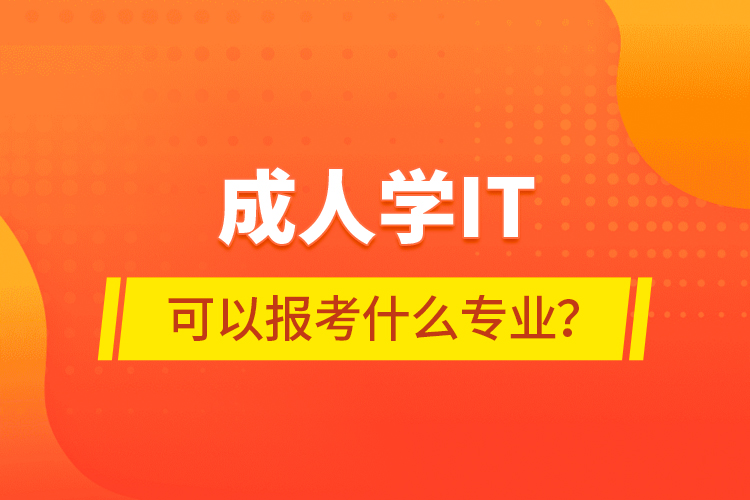 成人学IT可以报考什么专业？