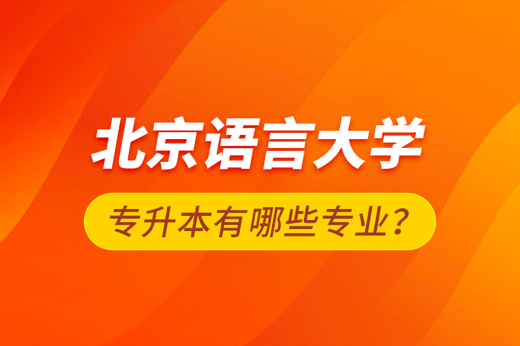 北京语言大学专升本有哪些专业？