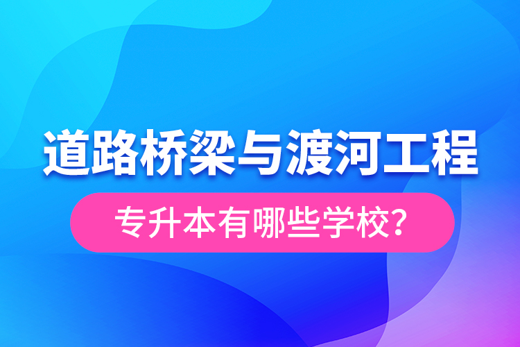 道路桥梁与渡河工程专升本有哪些学校？