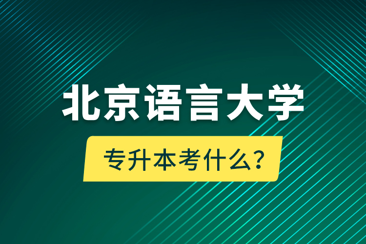 北京语言大学专升本考什么？