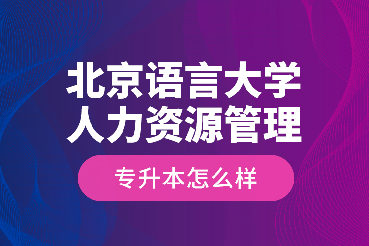 北京语言大学人力资源管理专升本怎么样？