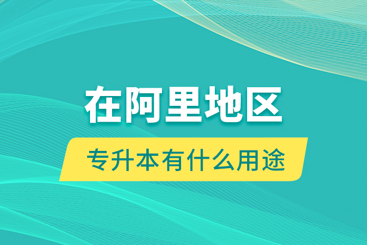 在阿里地区专升本有什么用途？