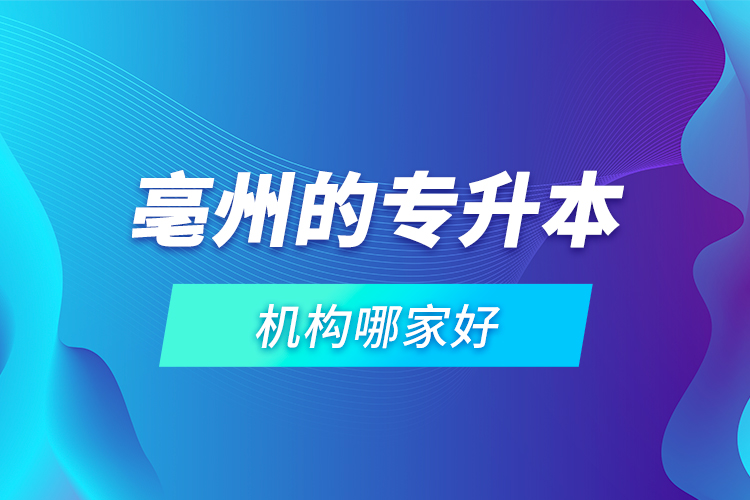 亳州的专升本机构哪家好？