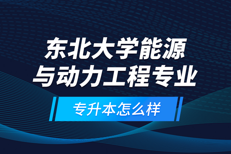 东北大学能源与动力工程专业专升本怎么样？