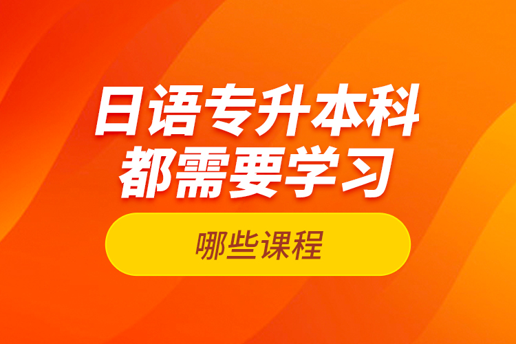 日语专升本科都需要学习哪些课程？