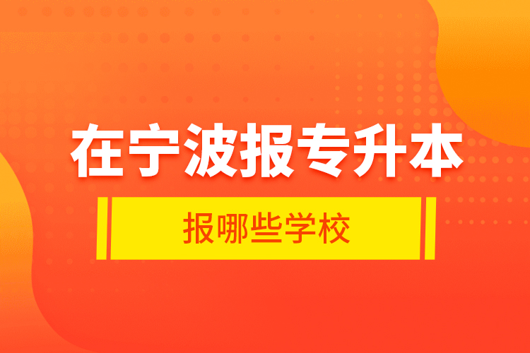 在宁波报专升本报哪些学校？